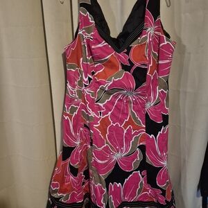 Nine West Pink and Black Floral Dress